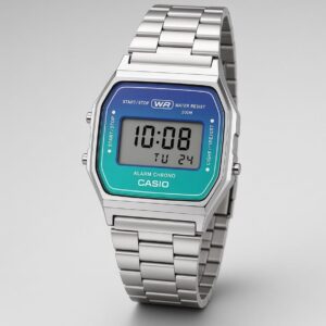[12:11 am, 16/08/2026] My Watch: Casio Vintage Blue and Green Gradient Digital Watch